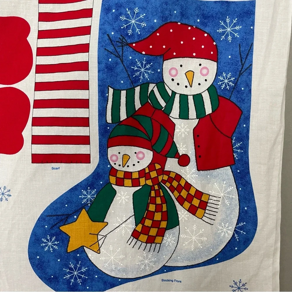 Vintage Cut and Sew Christmas Stocking 3-D Snowman Snow Buddies Kid Project #K23